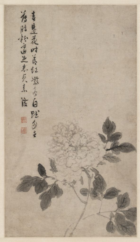 图片[1]-Chen Daofu’s peony flower picture axis-China Archive